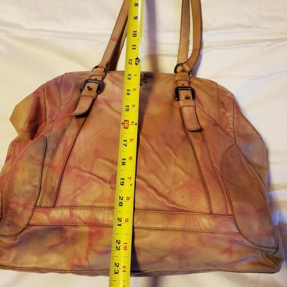 Prada XL soft nappa leather bag beige peach purple Pink double handle Tote dyed - Picture 10 of 16